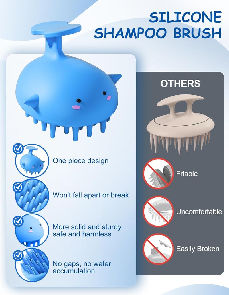 BLAAROOM Scalp Massager Hair Growth Shampoo Brush, Silicone Scalp Scrubber Shower Scalp Brush for Hair, Head Massager Scalp Exfoliator for Dandruff Removal, Wet Dry Scalp Massage Tool for Hair Care, Blue - Image 2